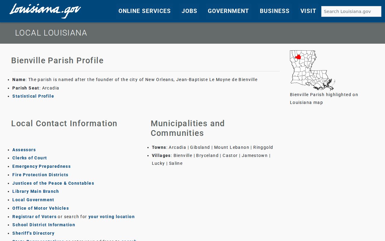 Bienville County municipal court warrant leads for incorporated towns and villages