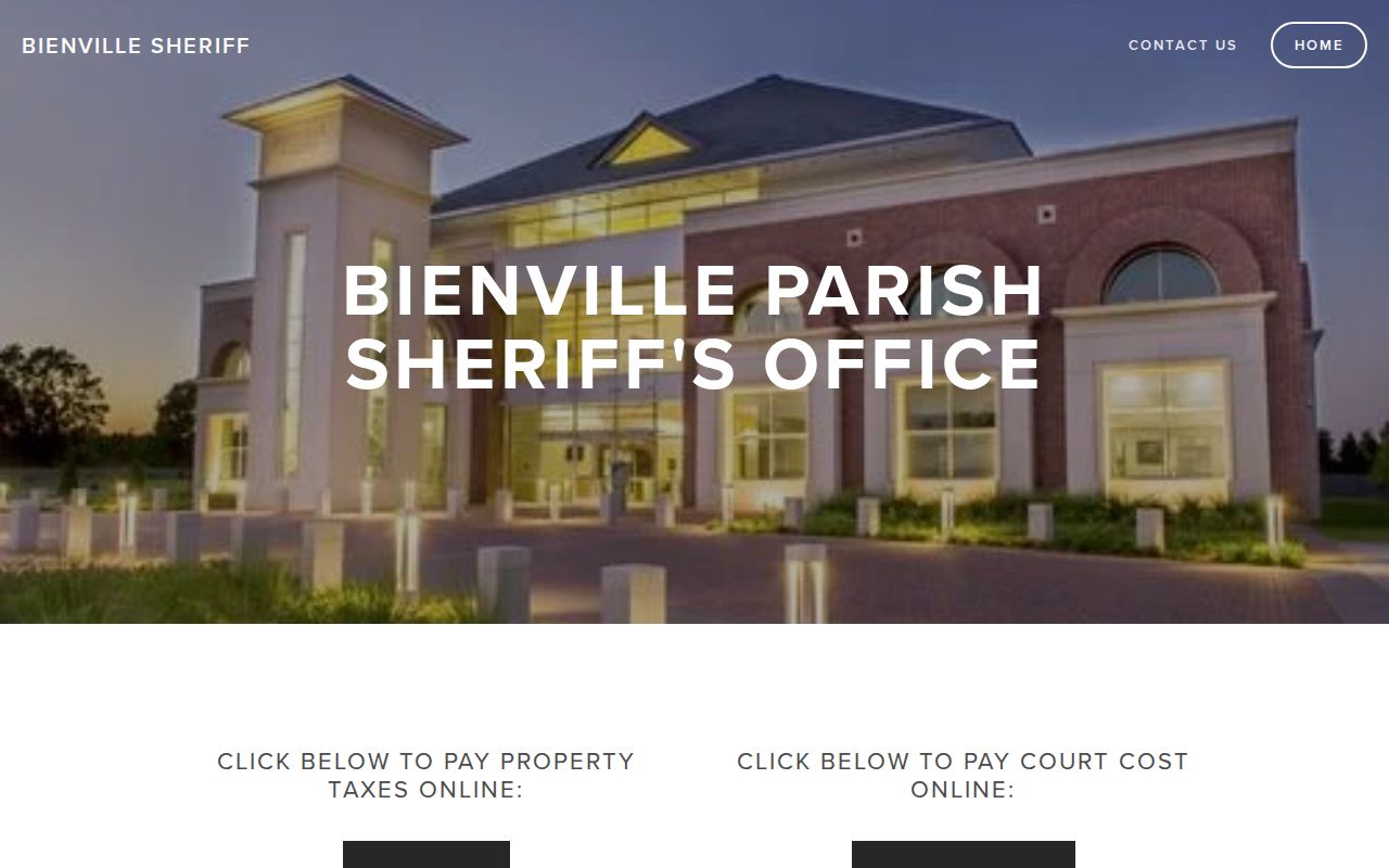 Bienville Parish warrant records: official sheriff homepage with court-cost and traffic-ticket routes